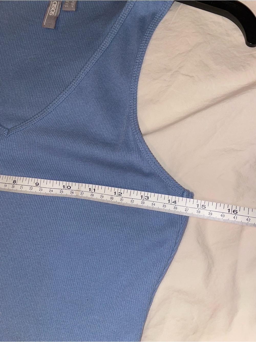 ASOS Light Blue Ribbed V-Neck Bodysuit - Picture 4 of 4